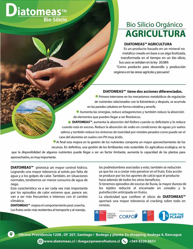 Bio silicio orgánico agricultura | DIATOMEAS TM