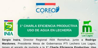 Ingeniero Ambiental de INIA dicta charla "Eficiencia Productiva: Uso de Agua en Lechería" Medidas concretas para disminuir el consumo del agua en las lecherías, optimizar su uso a nivel predial y por ende reducir la huella hídrica de la producción de leche entregará el profesional del INIA.