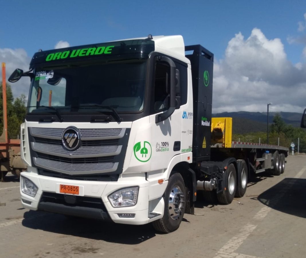 Foton junto a Oro Verde llevan a cabo exitosa prueba de camión eléctrico Auman 2548 EV 6x4 en faenas forestales
