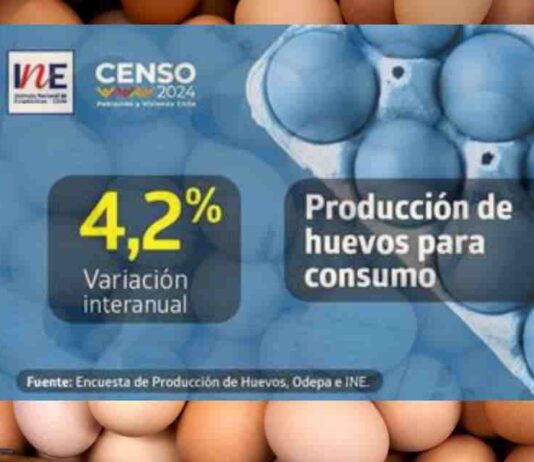 Producción de huevos de consumo presentó un crecimiento interanual de 4,2% en enero de 2024