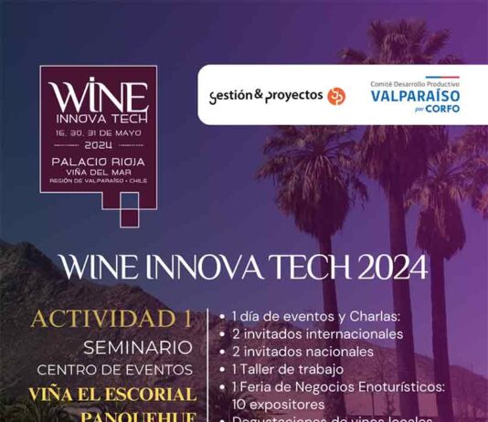Jueves 16 Mayo Seminario Internacional Wine Innova Tech 2024 en Viña el Escorial