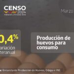 Producción de huevos de consumo presentó una disminución interanual de 0,4% en marzo de 2024