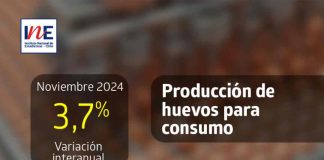 Producción de huevos de consumo presentó un aumento interanual de 3,7% en noviembre de 2024