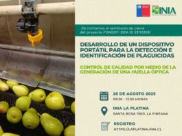 INIA La Platina invita a seminario de cierre sobre dispositivo portátil para detección de plaguicidas en postcosecha