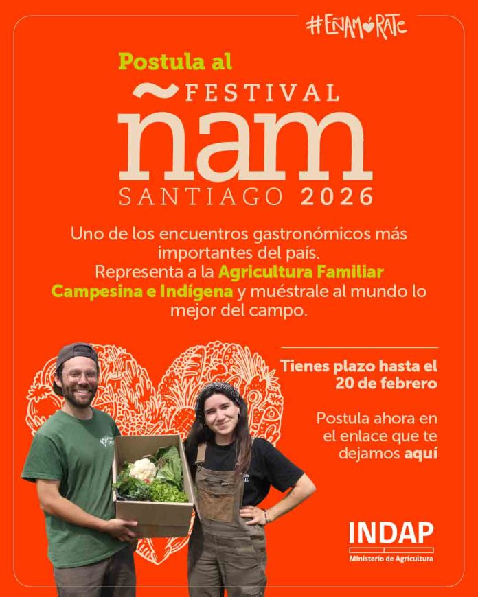INDAP invita a productores de agroelaborados a ser parte del Festival Ñam 2026