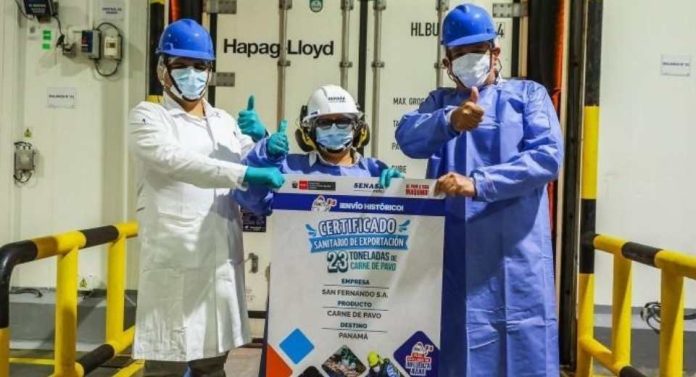 Perú Senasa supervisó primer envío de carne primaria de pavo a Panamá