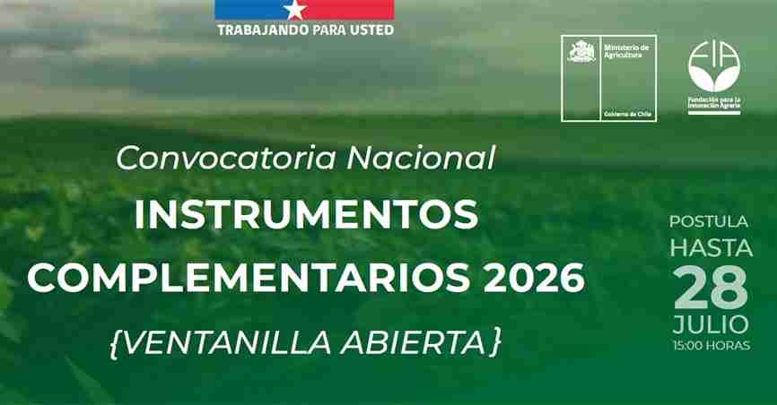 Abre Convocatoria Nacional de Instrumentos Complementarios 2026 para apoyar la innovación en el agro Abre Convocatoria Nacional de Instrumentos Complementarios 2026 para apoyar la innovación en el agro