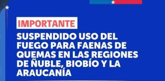 Conaf suspende quemas agrícolas y forestales en ñuble ante alerta por vientos fuertes Conaf suspende quemas agrícolas y forestales en ñuble ante alerta por vientos fuertes