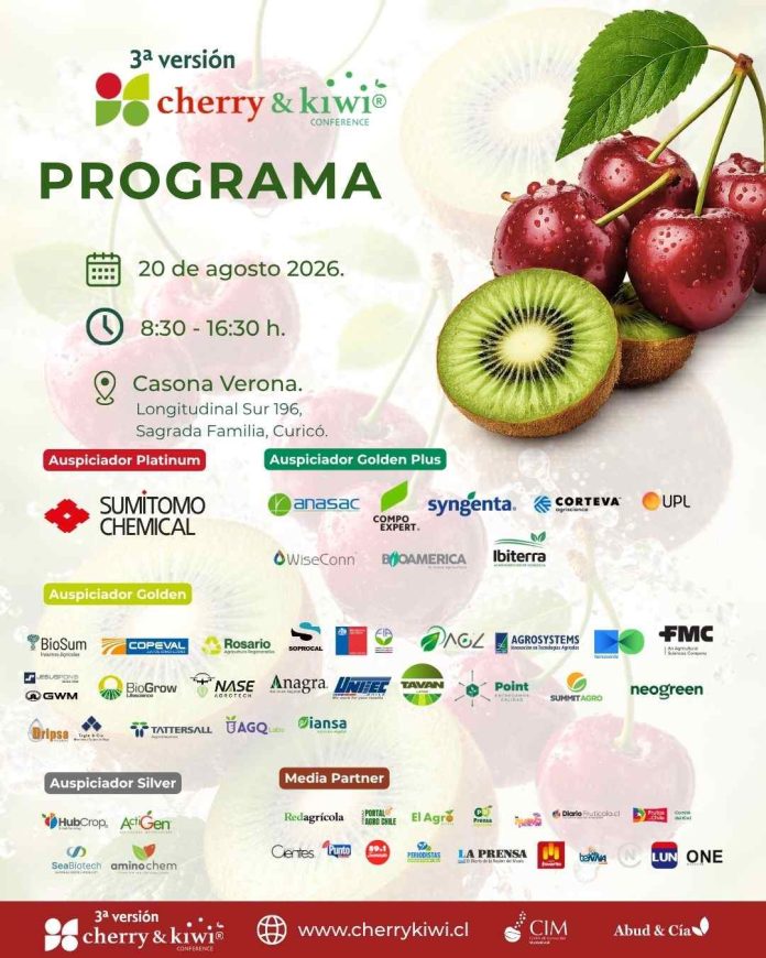 Cherry & Kiwi Conference 2026: conocimiento, innovación y nuevas decisiones para el futuro de la fruticultura Cherry & Kiwi Conference 2026: conocimiento, innovación y nuevas decisiones para el futuro de la fruticultura