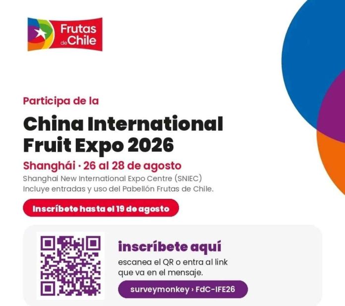 Frutas de Chile invita a sus empresas socias a participar en la China International Fruit Expo 2026 de Shanghái Frutas de Chile invita a sus empresas socias a participar en la China International Fruit Expo 2026 de Shanghái
