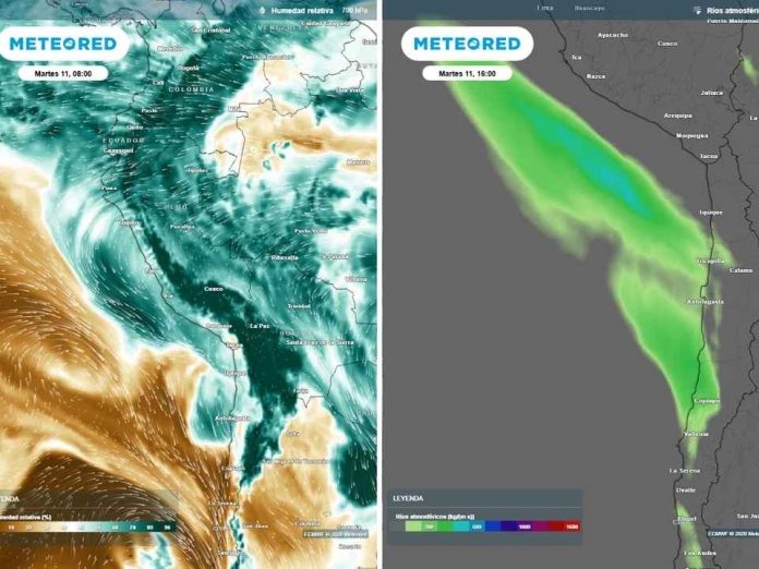 Vapor de la región de El Niño Costero llegará al norte de Chile este martes un río atmosférico potenciará las lluvias Vapor de la región de El Niño Costero llegará al norte de Chile este martes: un río atmosférico potenciará las lluvias