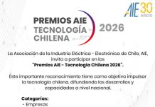 AIE abre convocatoria de los «Premios AIE – Tecnología Chilena 2026» para reconocer el desarrollo tecnológico realizado en Chile AIE abre convocatoria de los "Premios AIE – Tecnología Chilena 2026" para reconocer el desarrollo tecnológico realizado en Chile