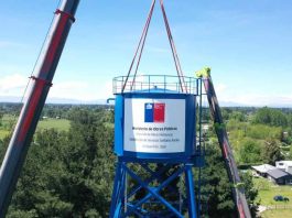 Reportaje | Un paso clave para el Agua Potable Rural: MOP iza torre y estanque del SSR El Huertón en Los Ángeles Agua Potable Rural
