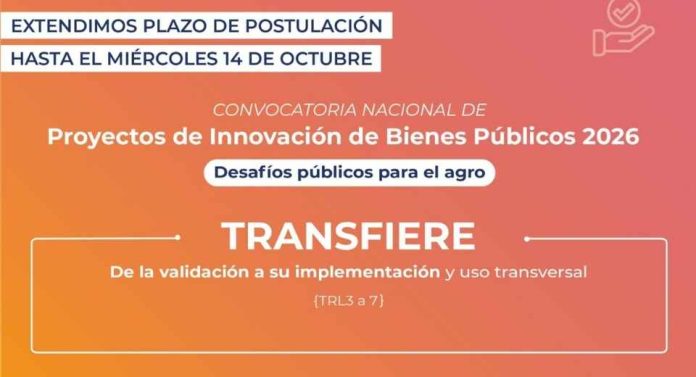 FIA extiende plazo de postulación a Convocatoria Nacional de Proyectos de Innovación de Bienes Públicos 2026 FIA extiende plazo de postulación a Convocatoria Nacional de Proyectos de Innovación de Bienes Públicos 2026