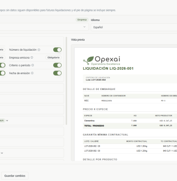 Reportaje | Liquidaciones: cómo Opexai automatiza el cierre con cada productor de fruta Reportaje | Liquidaciones: cómo Opexai automatiza el cierre con cada productor de fruta, sistema de liquidaciones productor de fruta Opexai